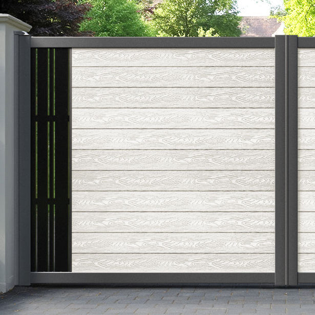 Classic Linea Straight Top Driveway Gate - Light Stone - End Screen