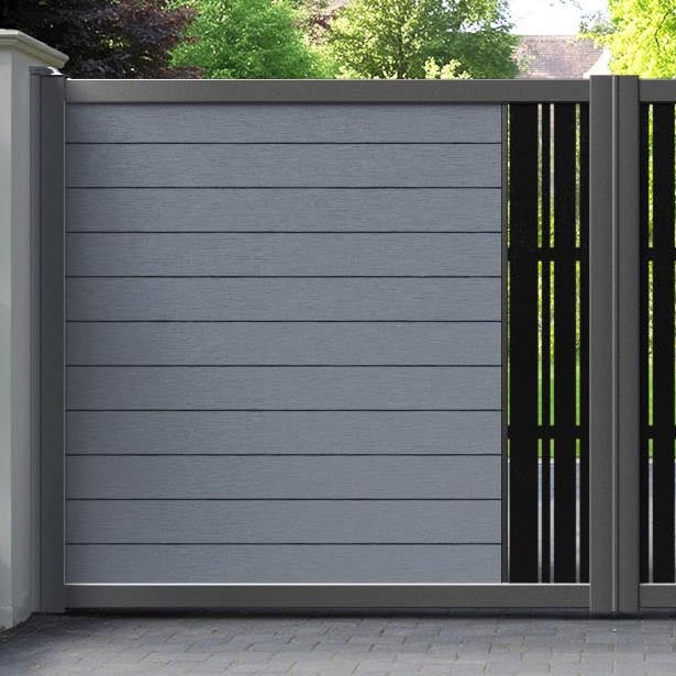 Fusion Linea Straight Top Driveway Gate - Anthracite - Middle Screen