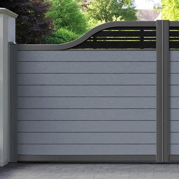 Fusion Linea Curved Top Driveway Gate - Anthracite - Top Screen