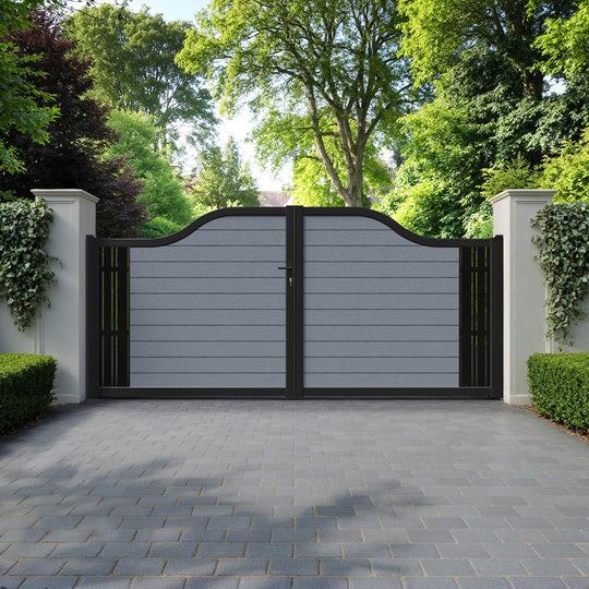 Fusion Linea Curved Top Driveway Gate - Anthracite - End Screen