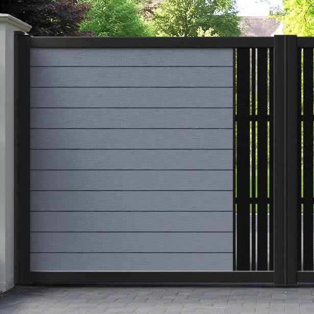 Fusion Linea Straight Top Driveway Gate - Anthracite - Middle Screen