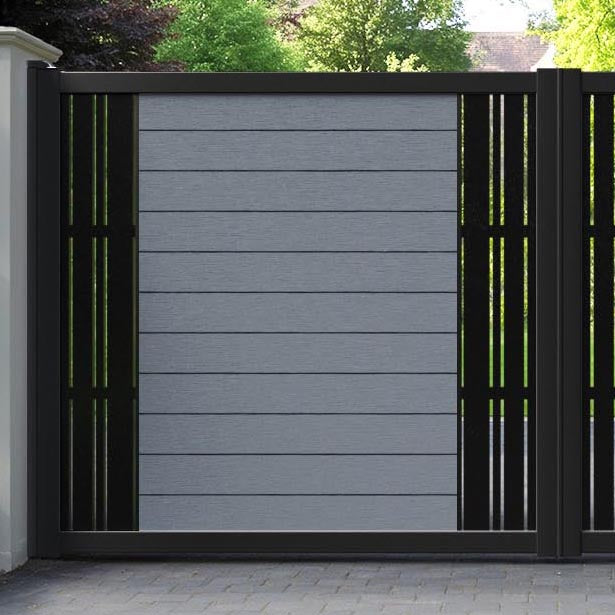 Fusion Linea Straight Top Driveway Gate - Anthracite - Middle & End Screen