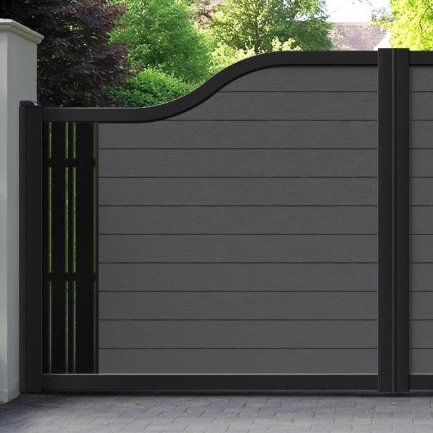 Fusion Linea Curved Top Driveway Gate - Dark Grey - End Screen