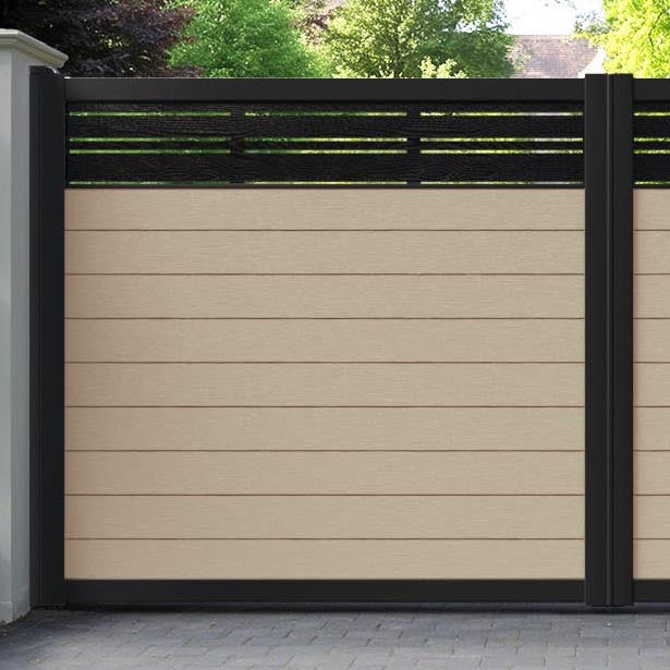 Fusion Linea Straight Top Driveway Gate - Light Oak - Top Screen