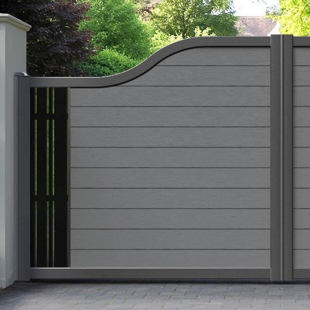 Fusion Linea Curved Top Driveway Gate - Mid Grey - End Screen