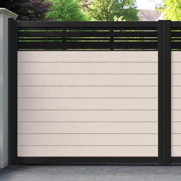 Fusion Linea Straight Top Driveway Gate - Mid Stone - Top Screen