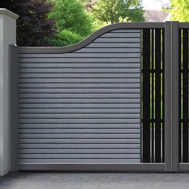 Hudson Linea Curved Top Driveway Gate - Anthracite - Middle Screen