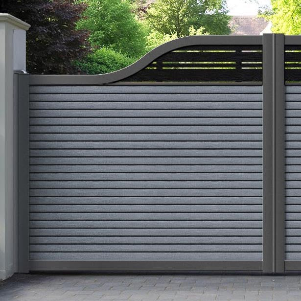 Hudson Linea Curved Top Driveway Gate - Anthracite - Top Screen