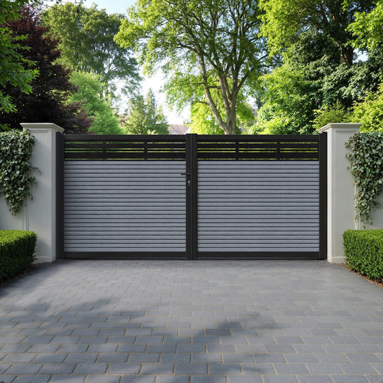 Hudson Linea Straight Top Driveway Gate - Anthracite - Top Screen