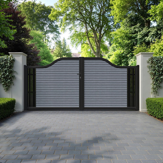 Hudson Linea Curved Top Driveway Gate - Anthracite - End Screen