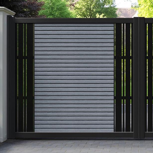 Hudson Linea Straight Top Driveway Gate - Anthracite - Middle & End Screen
