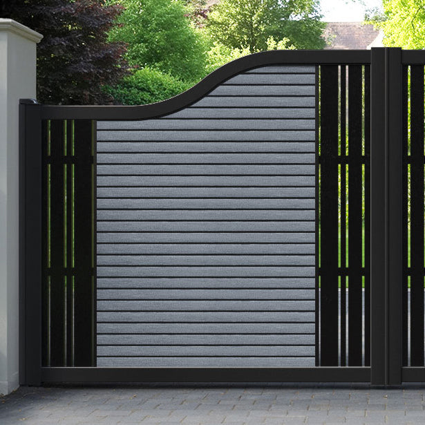 Hudson Linea Curved Top Driveway Gate - Anthracite - Middle & End Screen