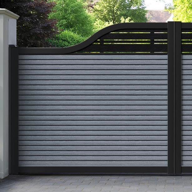Hudson Linea Curved Top Driveway Gate - Anthracite - Top Screen