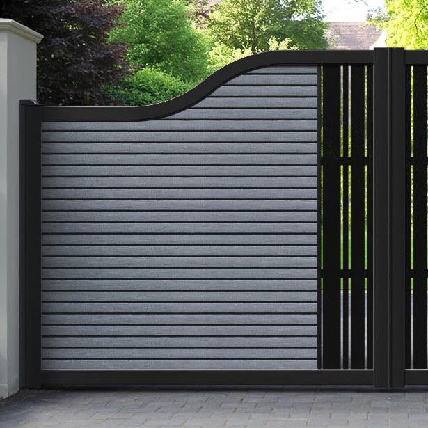 Hudson Linea Curved Top Driveway Gate - Anthracite - Middle Screen