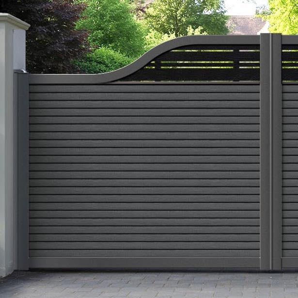 Hudson Linea Curved Top Driveway Gate - Dark Grey - Top Screen