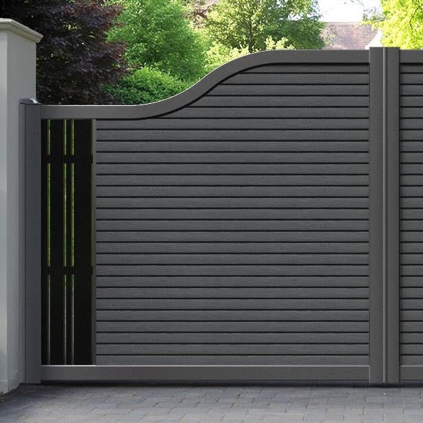 Hudson Linea Curved Top Driveway Gate - Dark Grey - End Screen