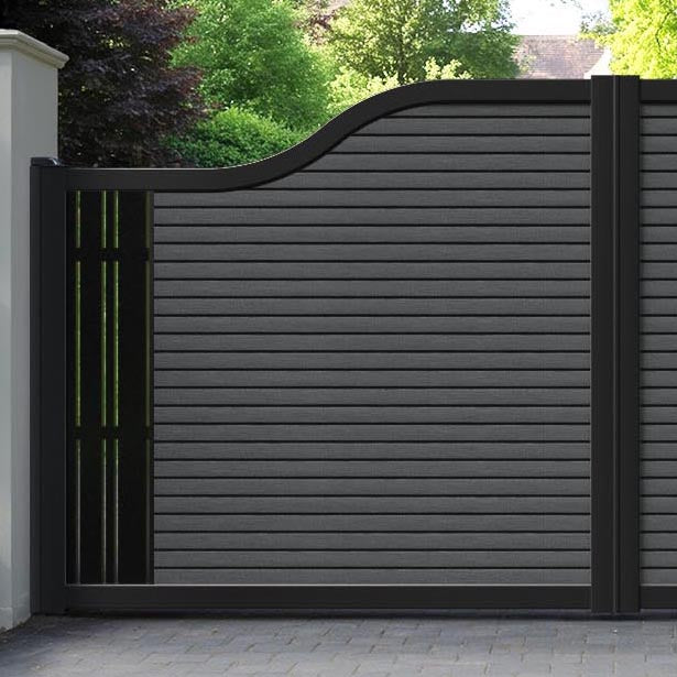 Hudson Linea Curved Top Driveway Gate - Dark Grey - End Screen