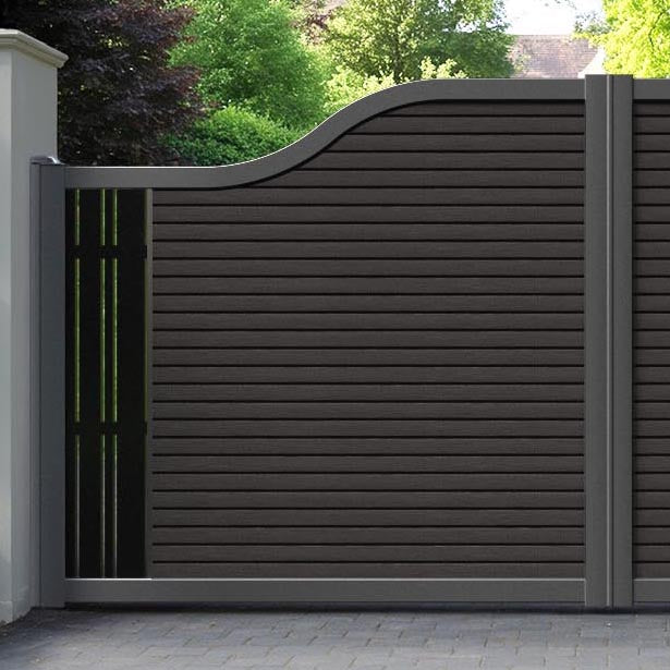 Hudson Linea Curved Top Driveway Gate - Dark Oak - End Screen