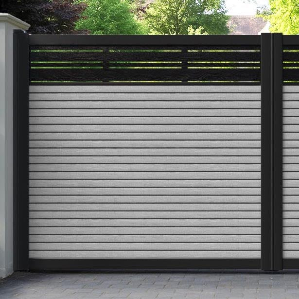 Hudson Linea Straight Top Driveway Gate - Light Grey - Top Screen