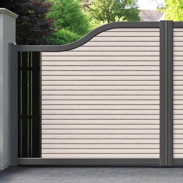 Hudson Linea Curved Top Driveway Gate - Mid Stone - End Screen