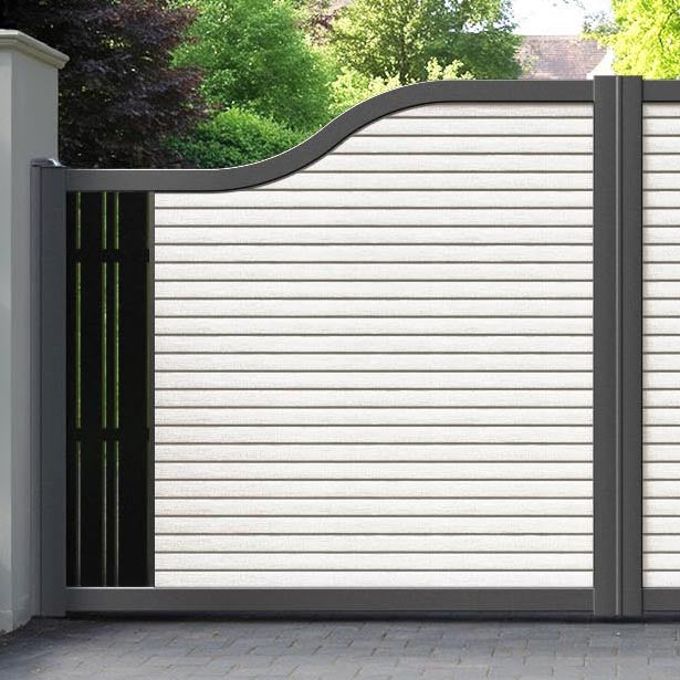 Hudson Linea Curved Top Driveway Gate - Light Stone - End Screen