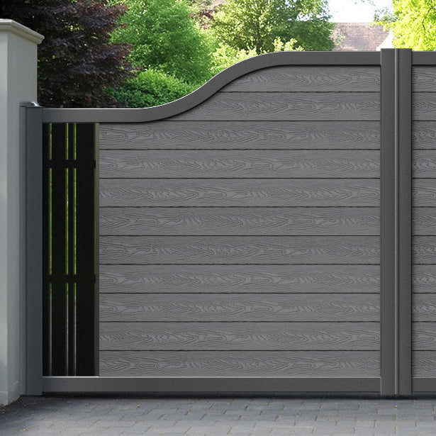Classic Linea Curved Top Driveway Gate - Mid Grey - End Screen