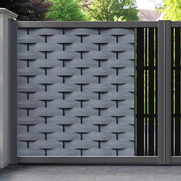Ripple Linea Straight Top Driveway Gate - Anthracite - Middle Screen