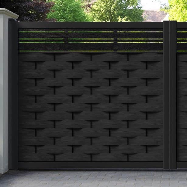 Ripple Linea Straight Top Driveway Gate - Black - Top Screen