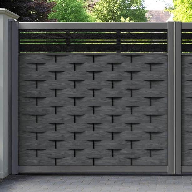 Ripple Linea Straight Top Driveway Gate - Dark Grey - Top Screen