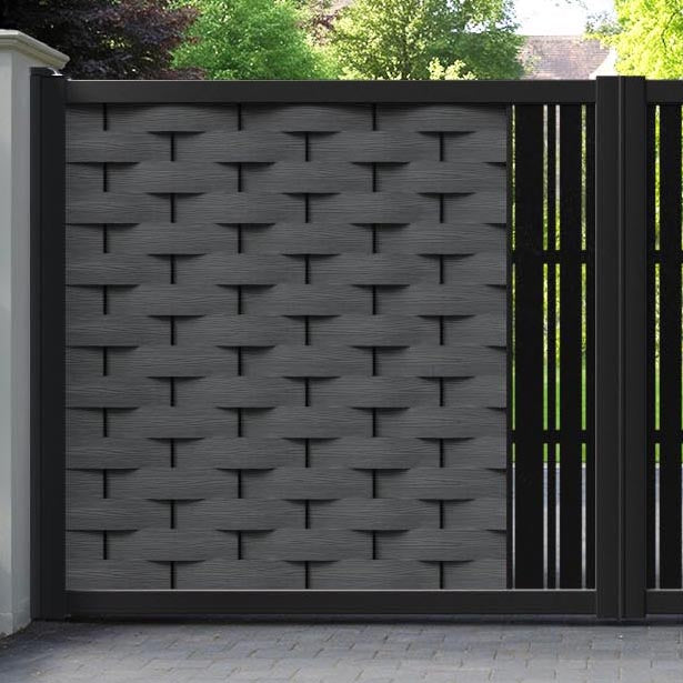 Ripple Linea Straight Top Driveway Gate - Dark Grey - Middle Screen