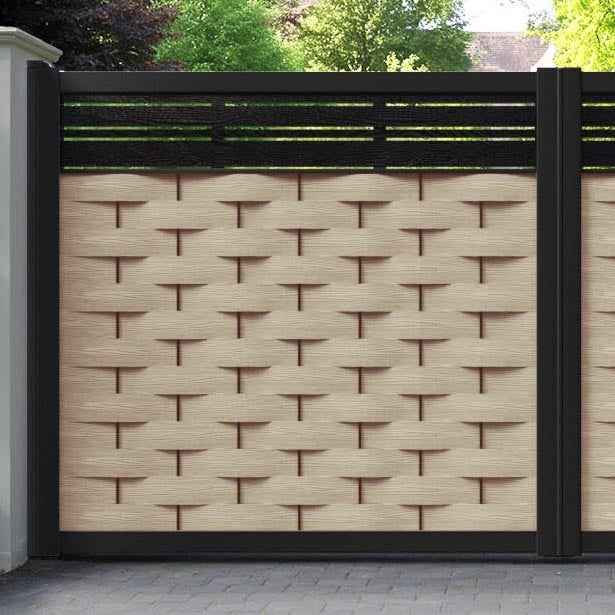 Ripple Linea Straight Top Driveway Gate - Light Oak- Top Screen