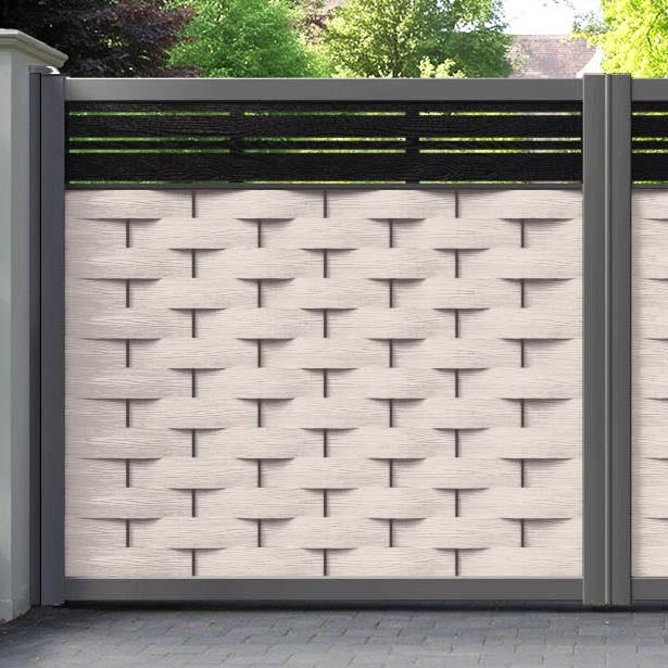 Ripple Linea Straight Top Driveway Gate - Mid Stone - Top Screen