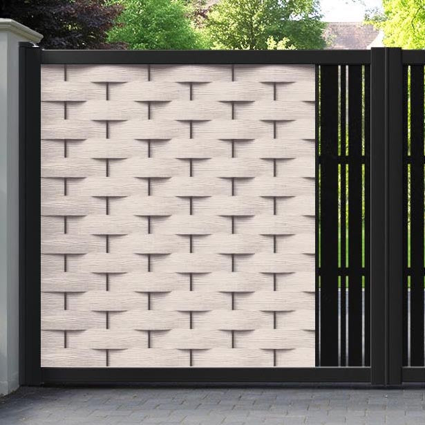 Ripple Linea Straight Top Driveway Gate - Mid Stone - Middle Screen