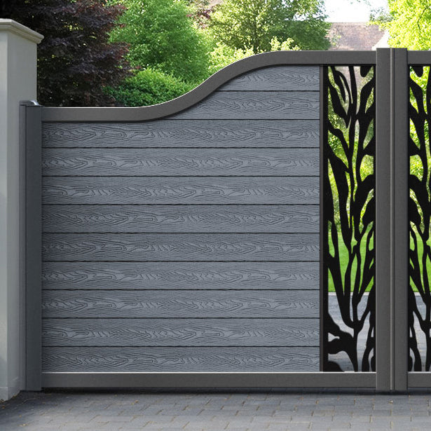 Classic Malawi Curved Top Driveway Gate - Anthracite - Middle Screen