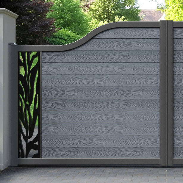 Classic Malawi Curved Top Driveway Gate - Anthracite - End Screen