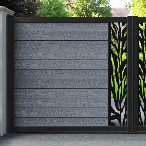 Classic Malawi Straight Top Driveway Gate - Anthracite - Middle Screen