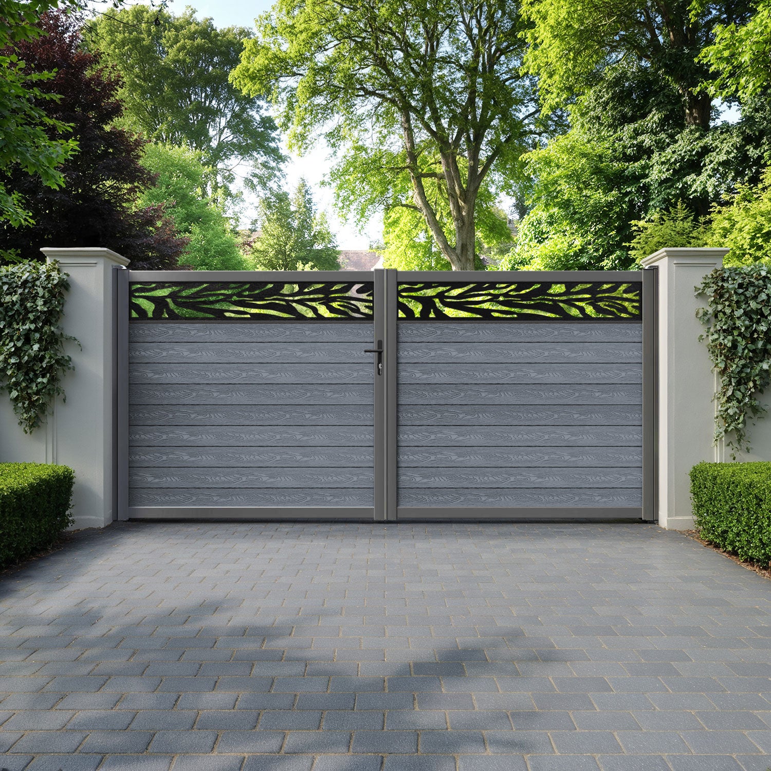 Classic Malawi Straight Top Driveway Gate - Anthracite - Top Screen