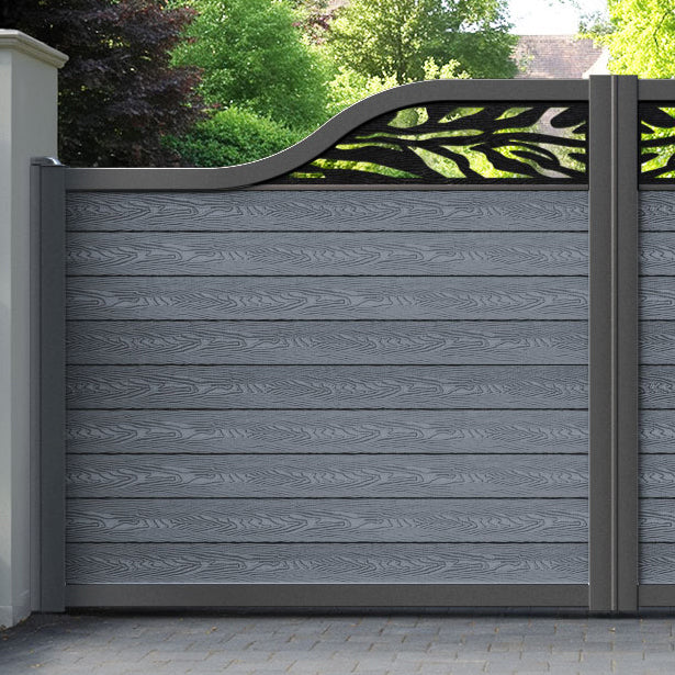 Classic Malawi Curved Top Driveway Gate - Anthracite - Top Screen