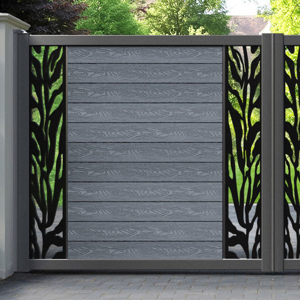 Classic Malawi Straight Top Driveway Gate - Anthracite - Middle & End Screen