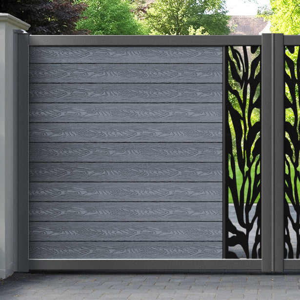 Classic Malawi Straight Top Driveway Gate - Anthracite - Middle Screen