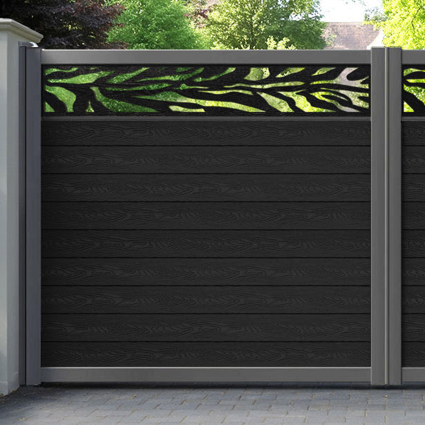 Classic Malawi Straight Top Driveway Gate - Black - Top Screen