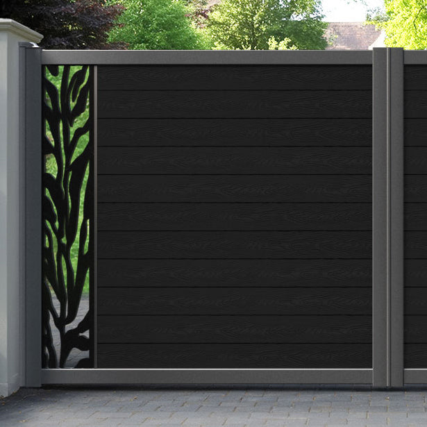 Classic Malawi Straight Top Driveway Gate - Black - End Screen