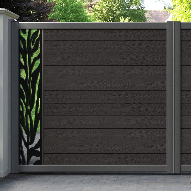 Classic Malawi Straight Top Driveway Gate - Dark Oak - End Screen