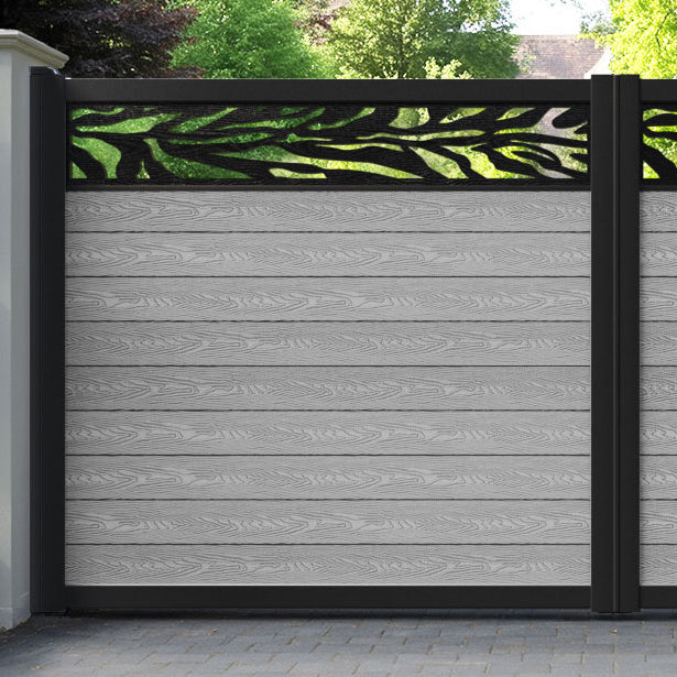 Classic Malawi Straight Top Driveway Gate - Light Grey - Top Screen