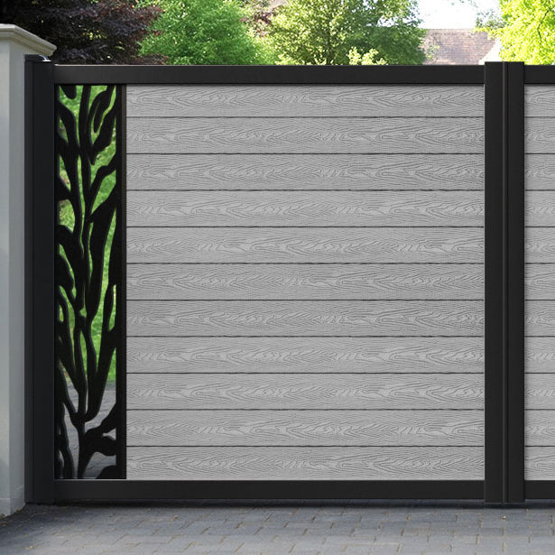 Classic Malawi Straight Top Driveway Gate - Light Grey - End Screen