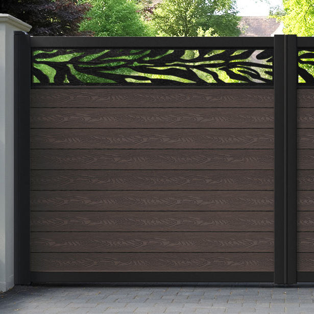 Classic Malawi Straight Top Driveway Gate - Mid Brown - Top Screen