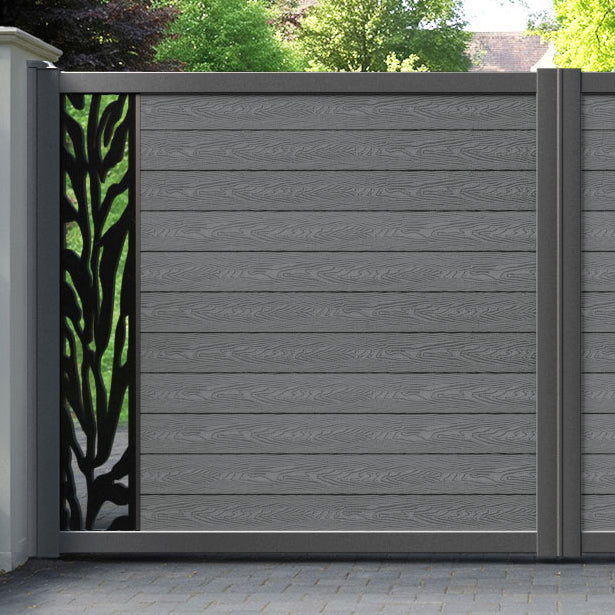 Classic Malawi Straight Top Driveway Gate - Mid Grey - End Screen