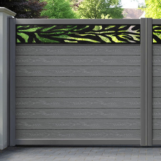 Classic Malawi Straight Top Driveway Gate - Mid Grey - Top Screen