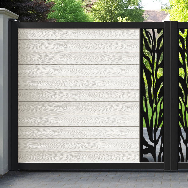 Classic Malawi Straight Top Driveway Gate - Light Stone - Middle Screen