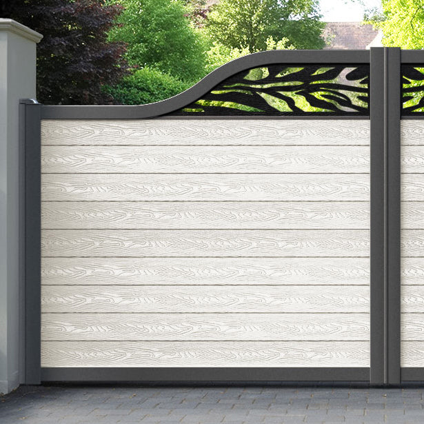 Classic Malawi Curved Top Driveway Gate - Light Stone - Top Screen